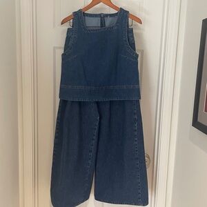 Denim Wide Leg Jeans and Matching Top